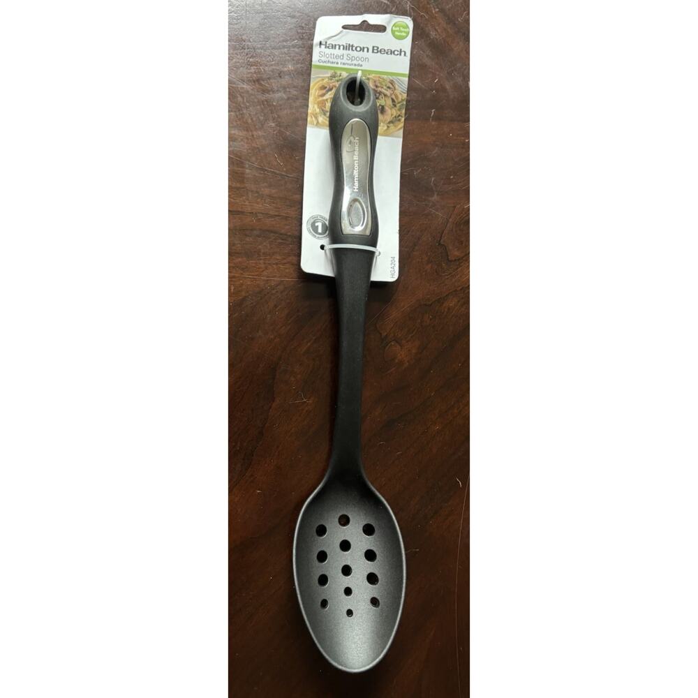 Overview This Hamilton Beach slotted spoon is made from durable, heat-resistant